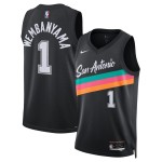 Maillot NBA San Antonio Spurs Victor Wembanyama Nike 2025-26 City Edition Noir Swingman - Homme